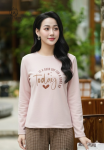 Bộ cotton tay dài quần dài Cam DGKC25230D